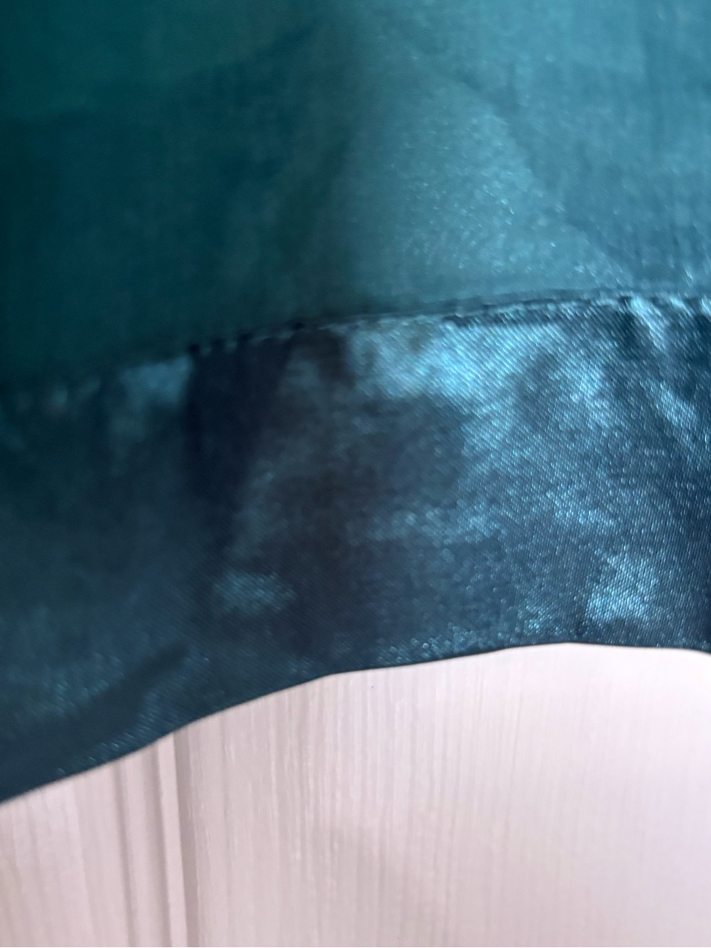 Willi Smith Teal Silk Ruffle Neck Cap-Sleeve Blouse - Picture 3 of 8